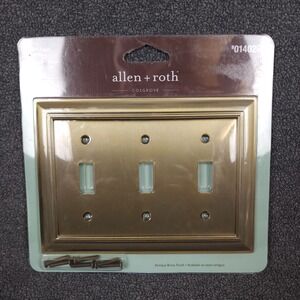 Allen Roth Cosgrove Antique Brass 3 Gang Toggle Light Switch Plate Cover 014026